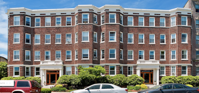 the exterior of the parkside apartments in boston.