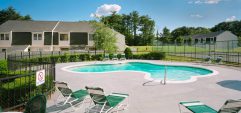 Exterior shot of the Parke Place Village pool & patio area